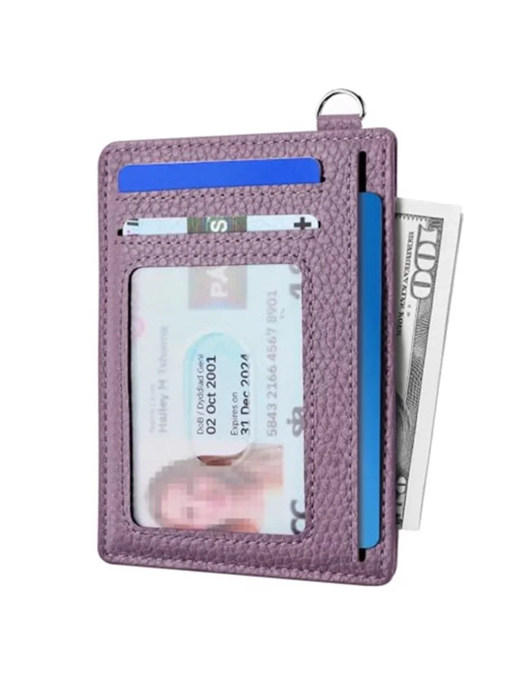 Slim RFID Wallet Credit Card Holder ID Window Minimalist Case Lavender Unisex